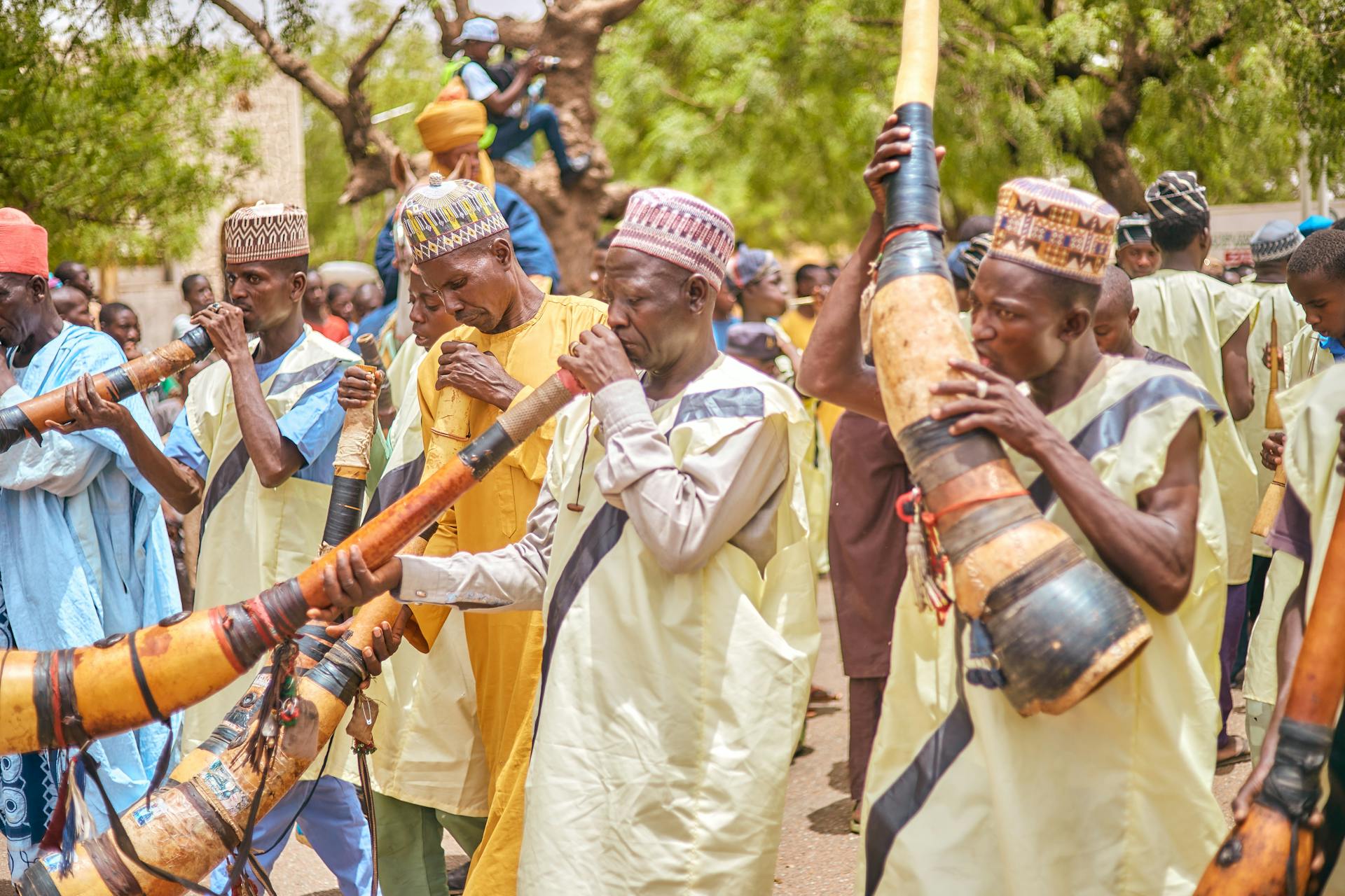 Local musicians playing traditional musical instruments.