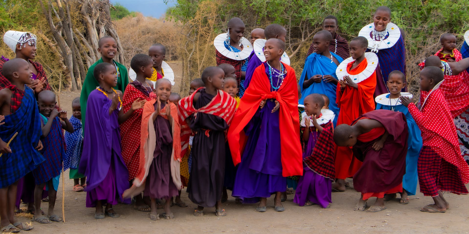The Maasai dancing to traditional music
