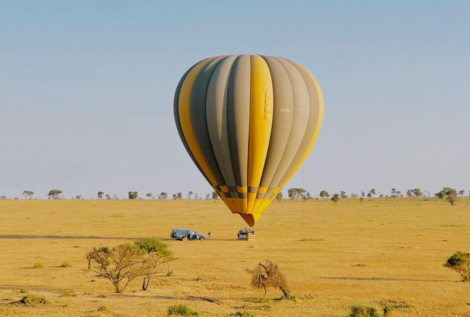 A hot air balloon safari in the Serengeti.