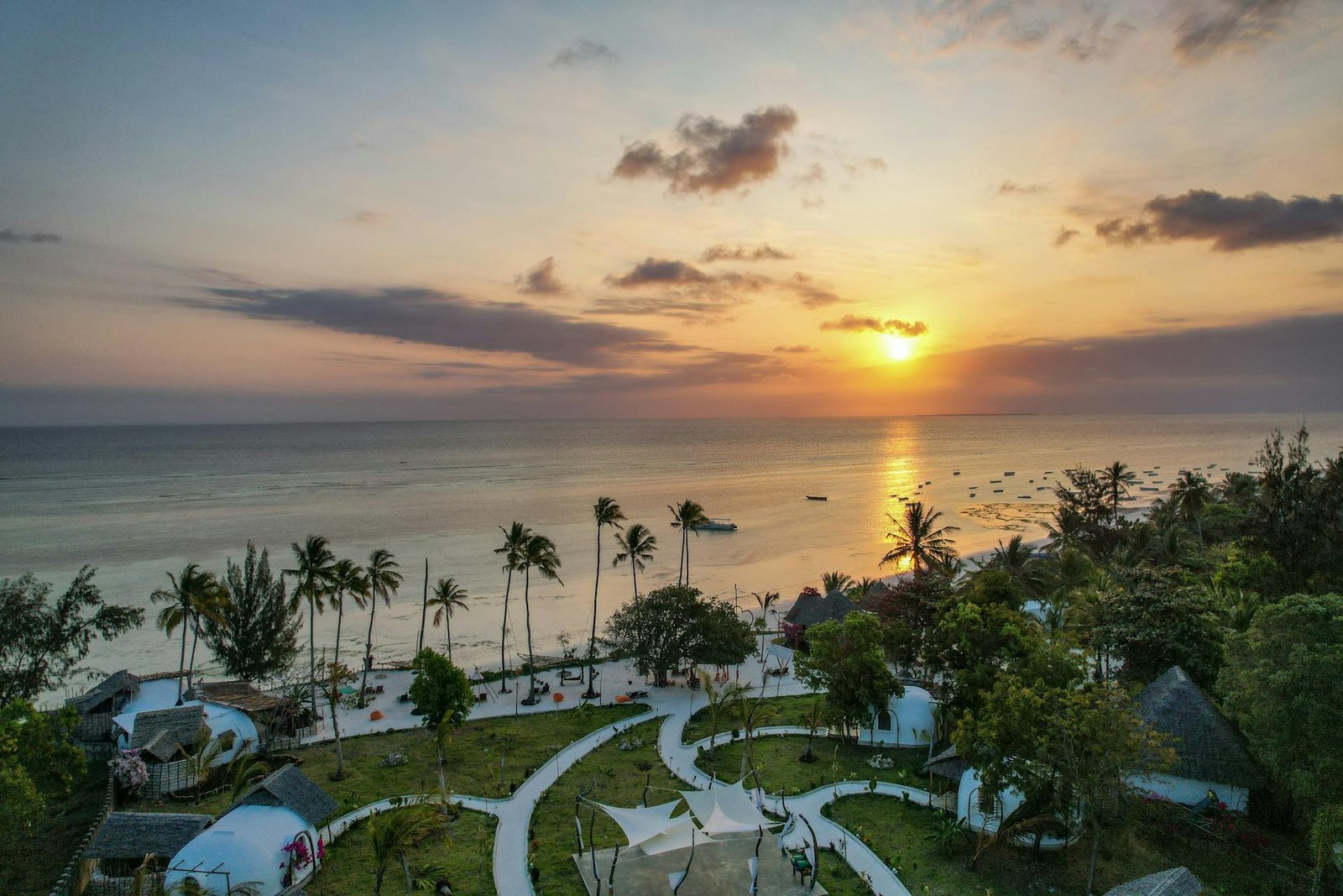 An aerial view of Zanzibar’s pristine beaches.
