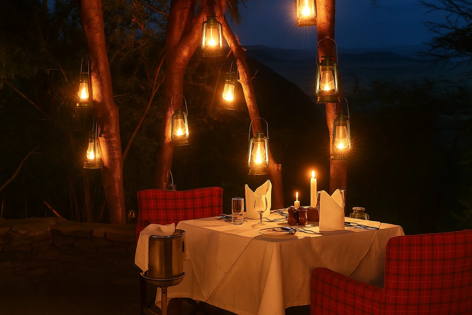 A bush dinner at the Serengeti National Park