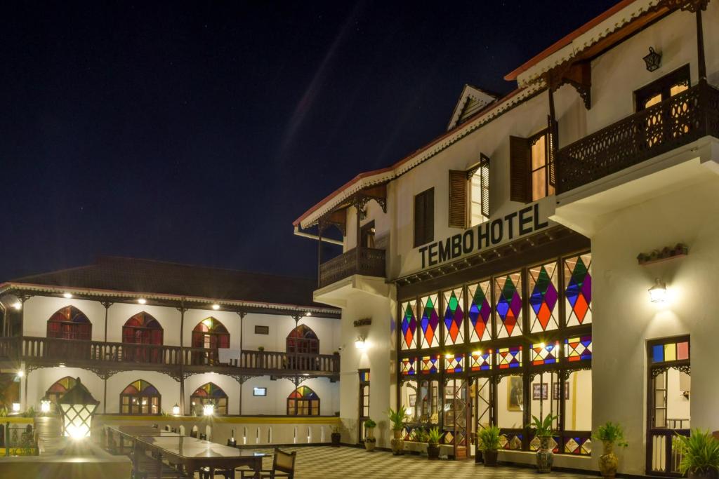 Colorful hotel in Stone Town, Tanzania
