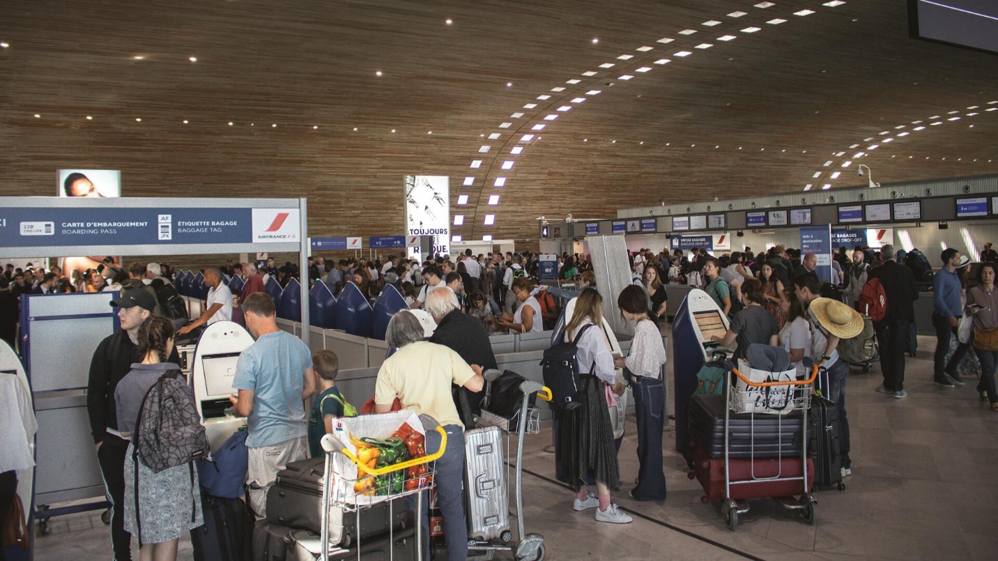 Traveler with lost luggage at airport in Tanzania