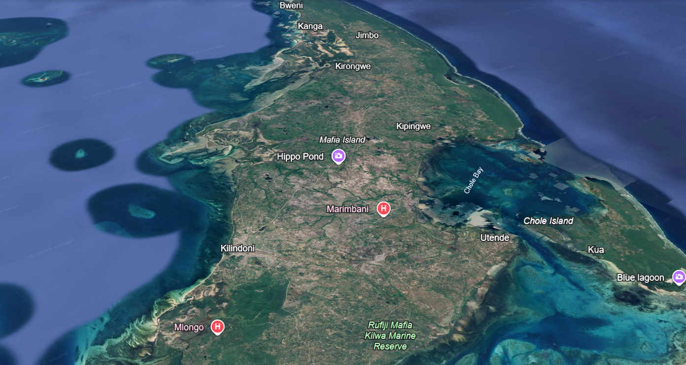 Mafia Island geographical location on the Tanzanian coast