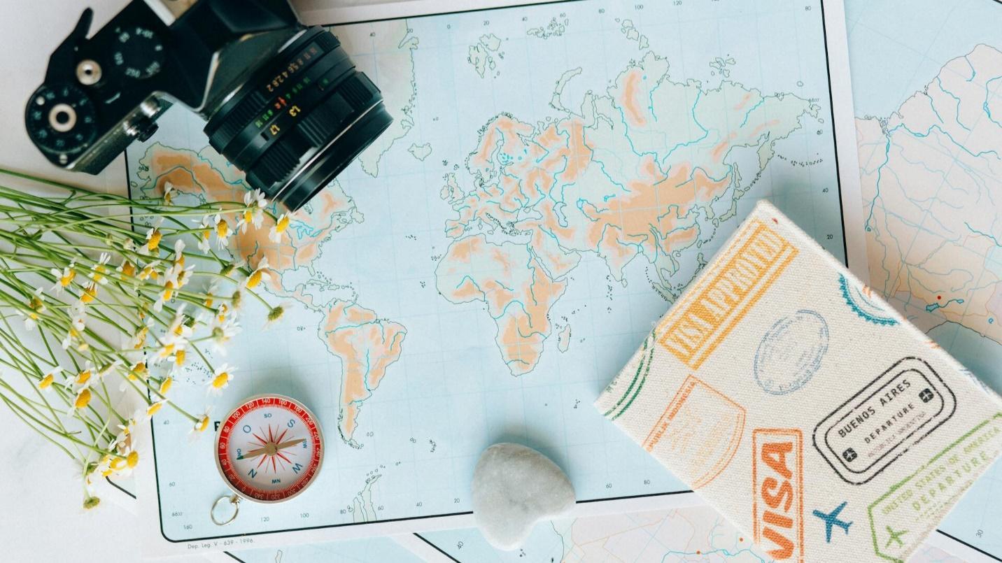 An image showing some traveling items