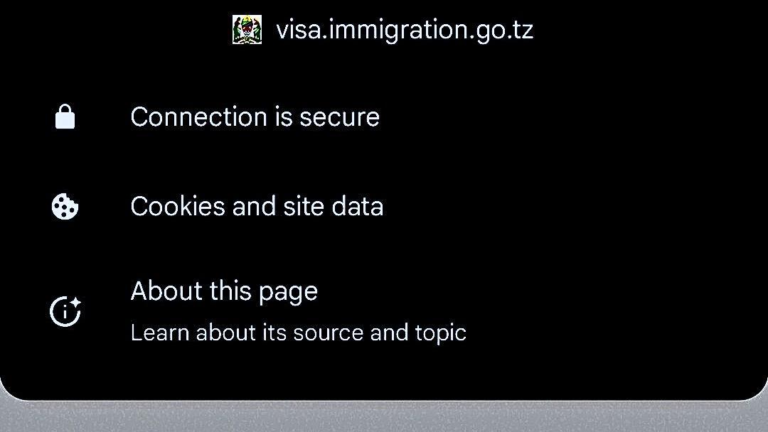 An image showing the visited website is secure