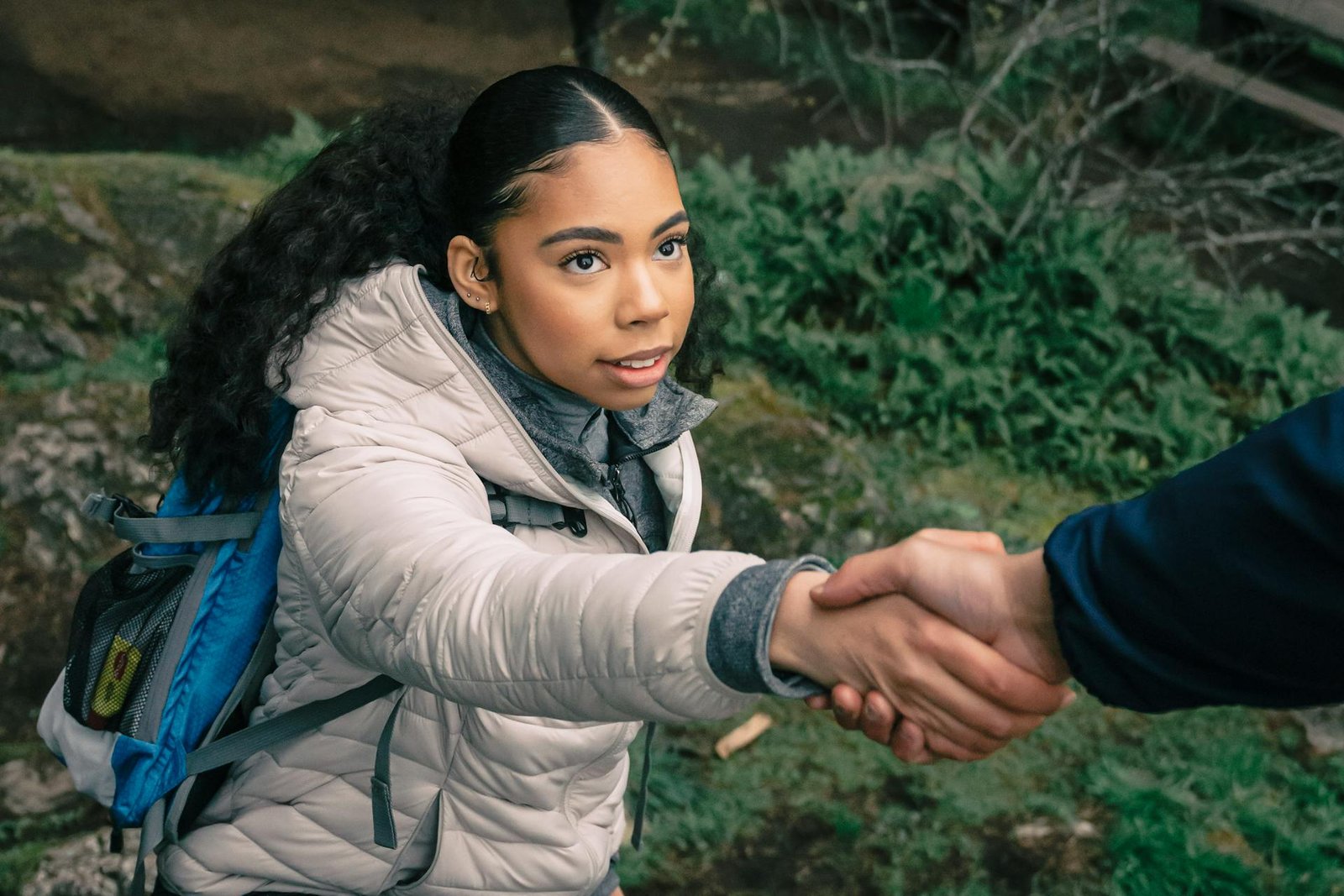 A couple hiking.