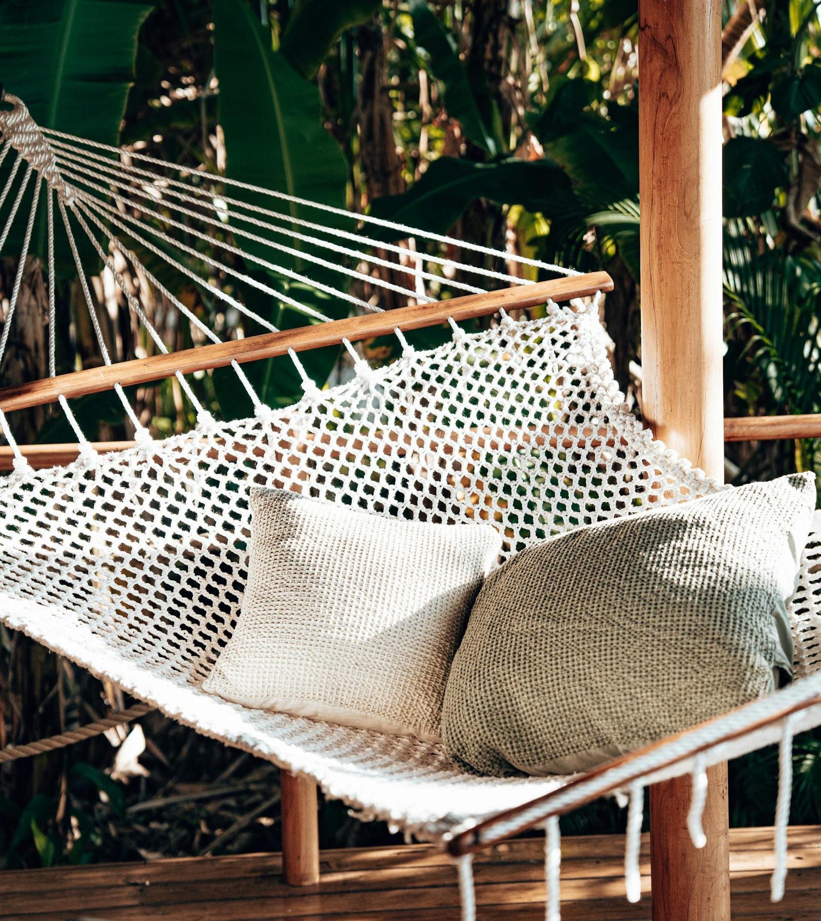 A hammock in a cozy eco-lodge, Tanzania.