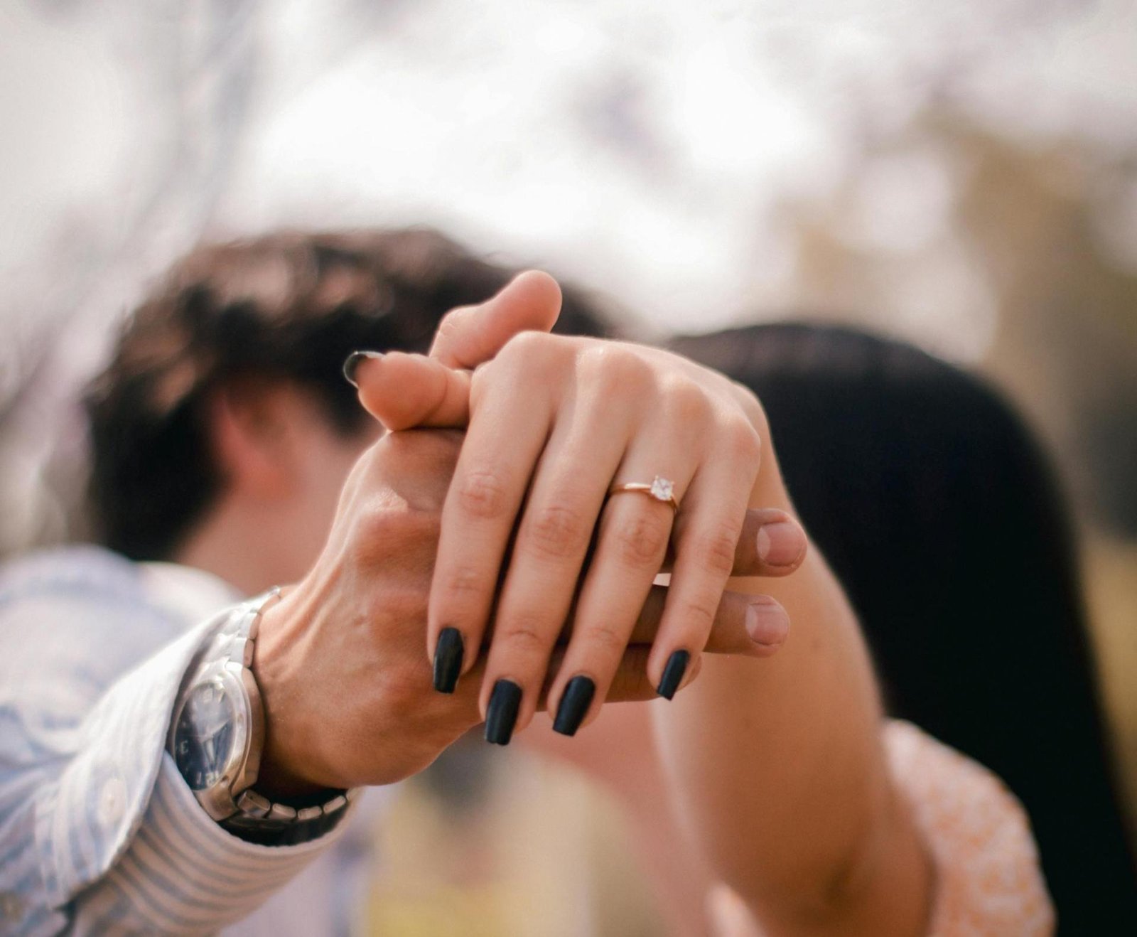 A newlywed couple.